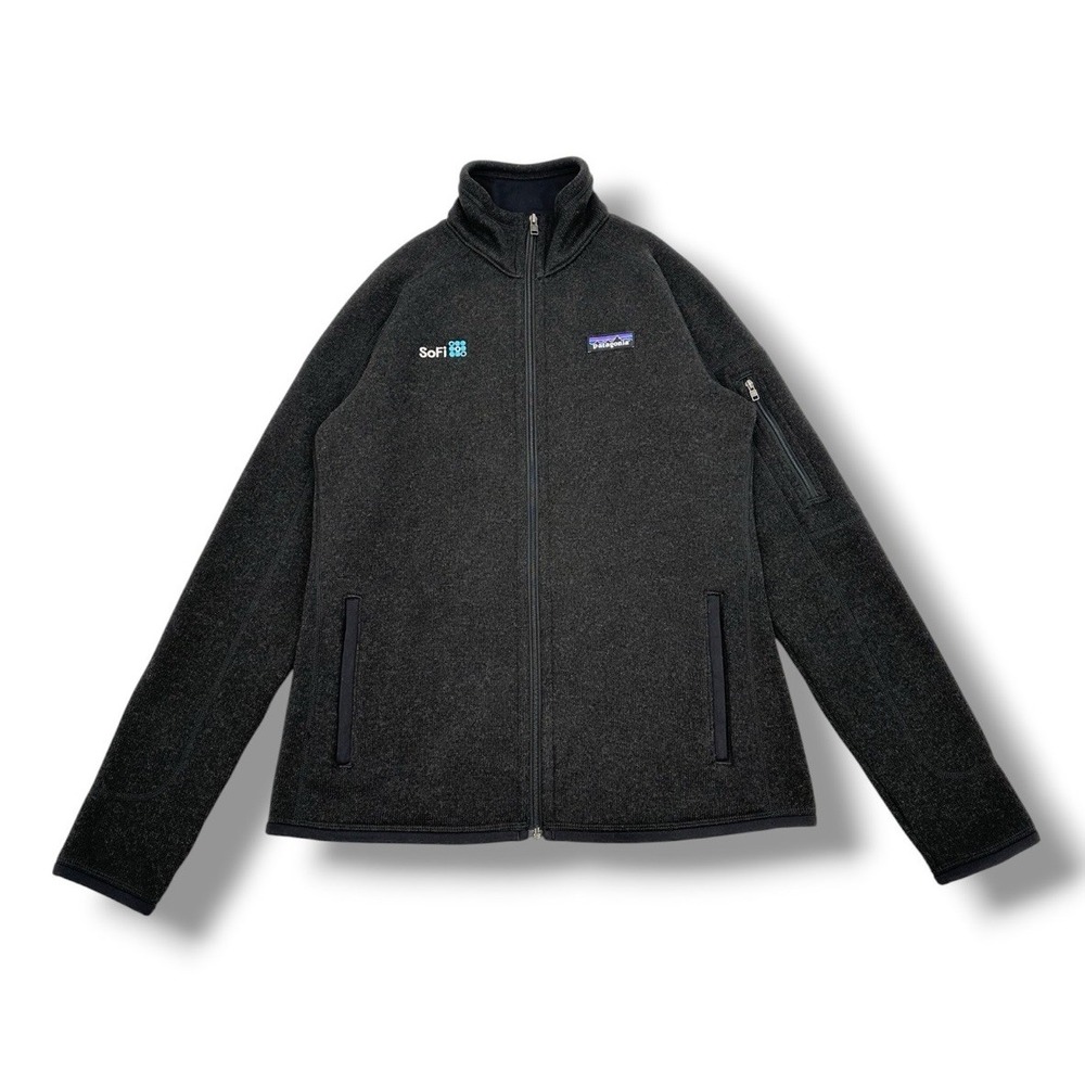 Patagonia Better Sweater Full Zip Fleece Jacket Charcoal Black Small SoFi Logo